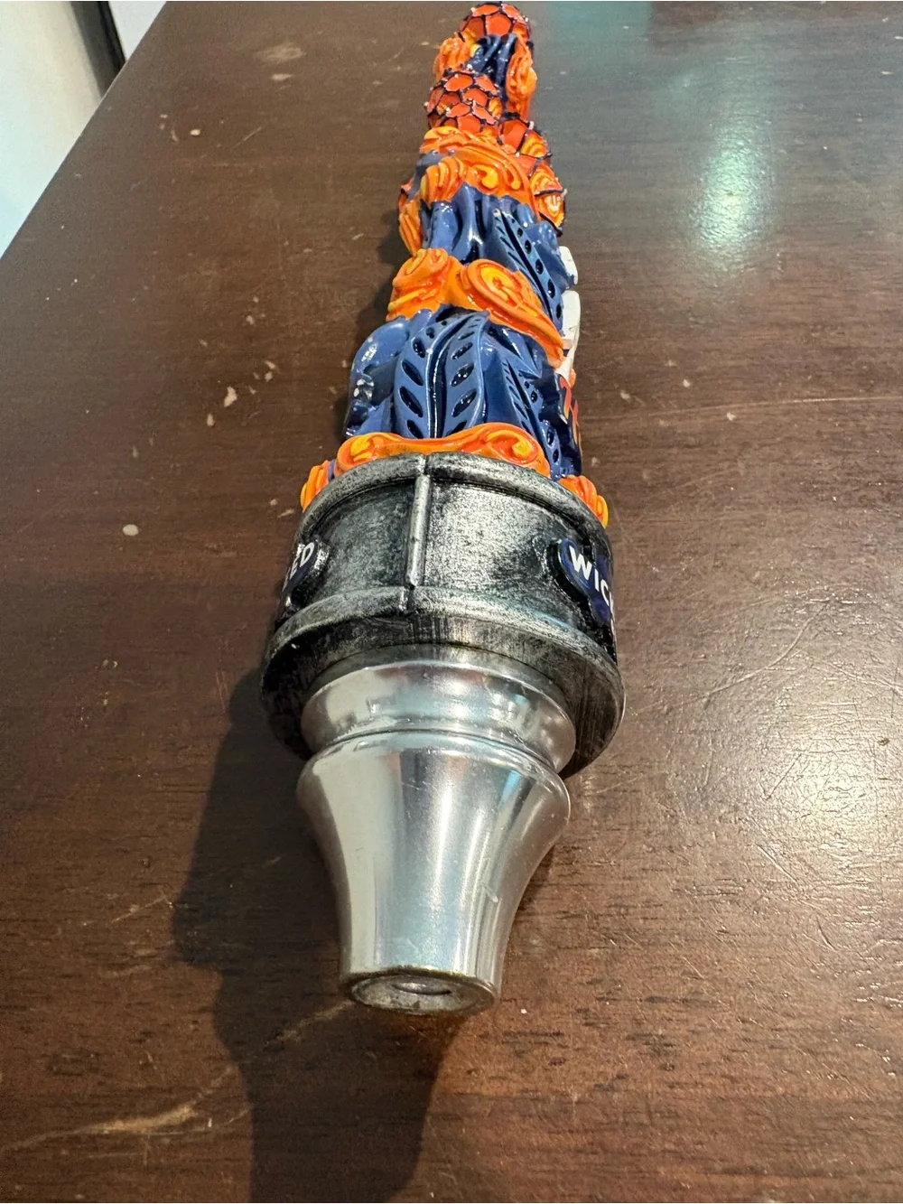 Wicked Weed Perni Haze Blue and Orange Decorative Tap Handle
